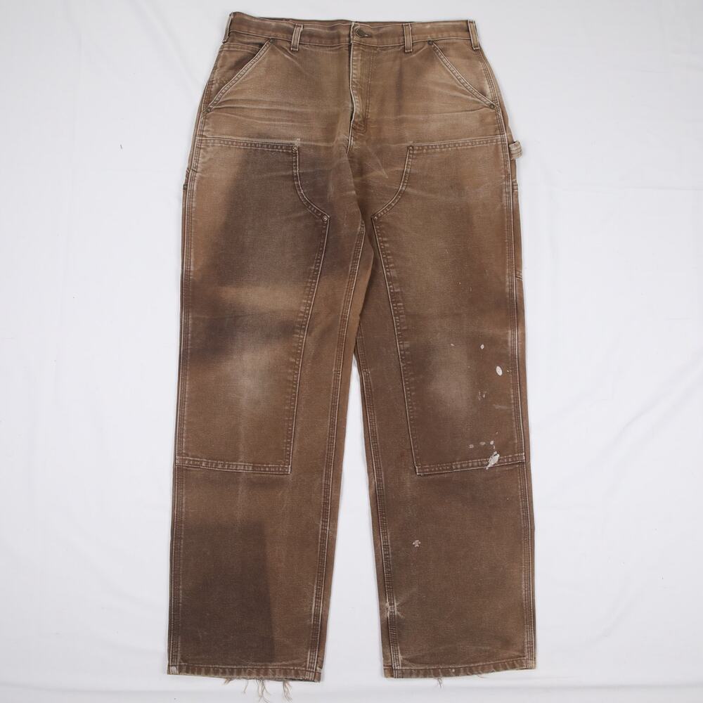 Vintage Carhartt CRAZY Faded Brown B136 DKB Double Knee Carpenter Pant 34x31